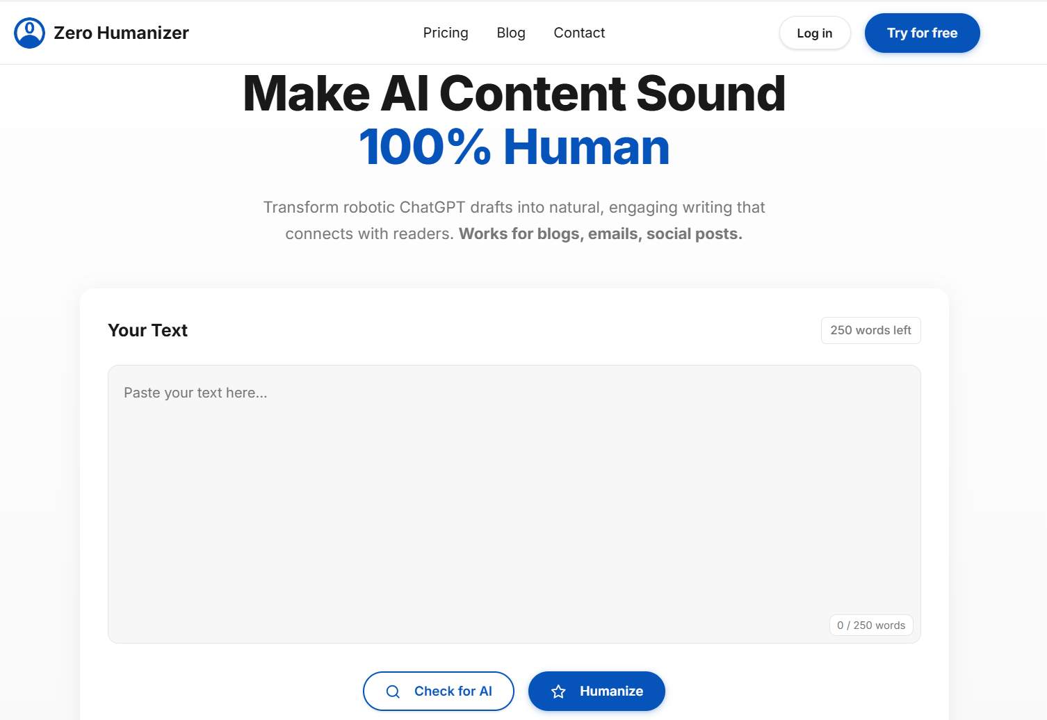 Zero Humanizer Project